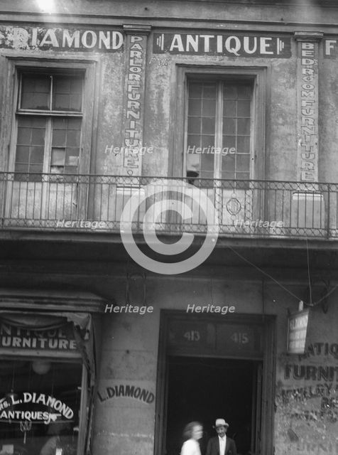 Facade of the Diamond antique store, New Orleans or Charleston, South Carolina, c1920-1926. Creator: Arnold Genthe.