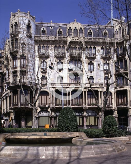 Façade of the Fuster House in the Gran de Gracia street, a work from 1912 by Lluis Domenech i Mon…