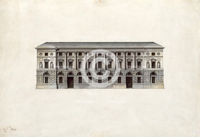 Facade of the Hermitage Theatre in Saint Petersburg.
