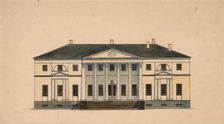 Facade of the House in the Golitsyn Petrovo-Dalneye Estate, First quarter of 19th cen.. Artist: Anonymous