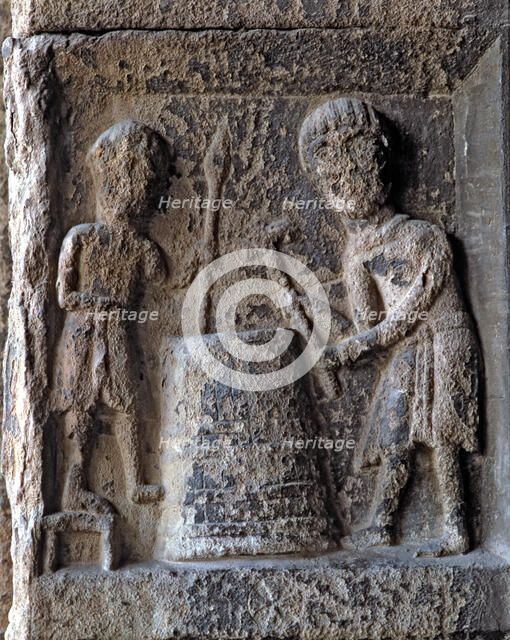 Façade of the Monastery of Santa Maria de Ripoll in which the 12 months of the year are represent…
