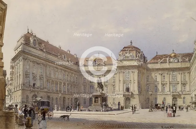 Facade of the National Library, Vienna, 1840-1849. Creator: Rudolf von Alt.