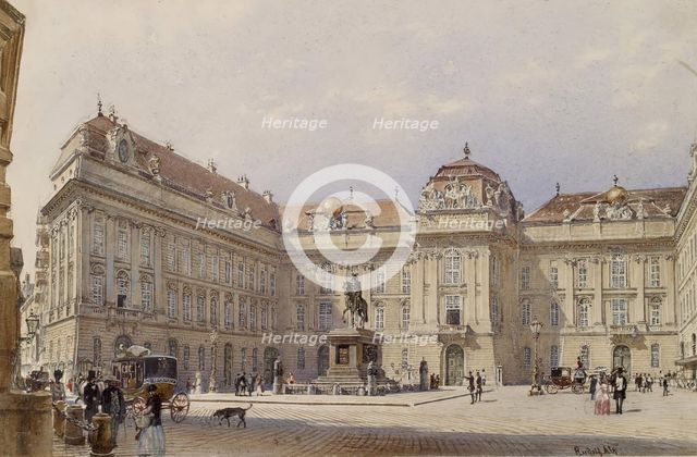 Facade of the National Library, Vienna, 1840-1849. Creator: Rudolf von Alt.