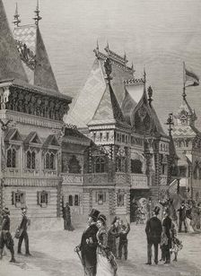 Facade of the Russian section at the Palace of the Champ de Mars, Paris Exposition, 1878. Creator: Unknown