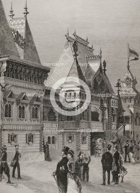 Facade of the Russian section at the Palace of the Champ de Mars, Paris Exposition, 1878. Creator: Unknown.