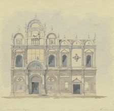 Facade of the Scuola Grande di San Marco in Venice, 1850. Creator: Friedrich Wilhelm Ludwig