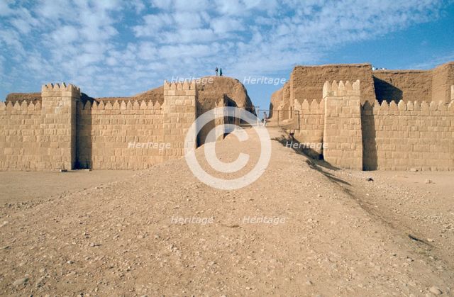 Facade of the Shamash Gate, Nineveh, Iraq, 1977. Creator: Vivienne Sharp.