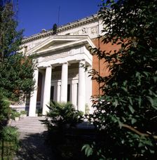 Façade of the Spanish Royal Academy of the Language in Madrid