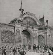 Facade of the Swiss section at the Palace of the Champ de Mars, Paris Exposition, 1878. Creator: Unknown