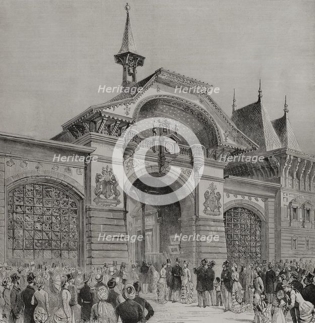 Facade of the Swiss section at the Palace of the Champ de Mars, Paris Exposition, 1878. Creator: Unknown.