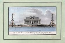 Facade of the Stock Exchange Building on the Spit of Vasilyevsky Island, with Two Rostral Columns
