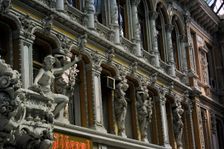 Facade and statues, "The Passage", hotel and mall, Odessa, Ukraine, 2011. Creator: LTL