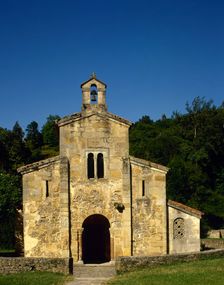 Facade, Church of the Holy Saviour of Valdedios, Asturias, Spain, 9th century, (2002). Creator: LTL