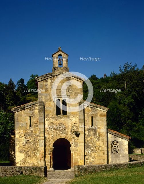 Facade, Church of the Holy Saviour of Valdedios, Asturias, Spain, 9th century, (2002).  Creator: LTL.