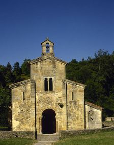 Facade, Church of the Holy Saviour of Valdedios, Asturias, Spain, 9th century, (2002). Creator: LTL