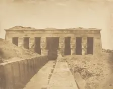 Façade du Temple d'Athor à Dendérah (Tentyris), 1849-50. Creator: Maxime du Camp