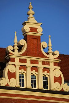 Façade detail of old burgher and merchant houses, Dlugi Targ (Long Market), Gdansk, Poland, 2015. Creator: Unknown