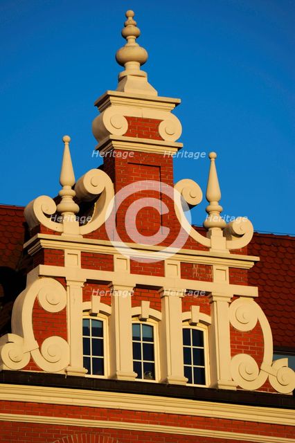 Façade detail of old burgher and merchant houses, Dlugi Targ (Long Market), Gdansk, Poland, 2015. Creator: Unknown.