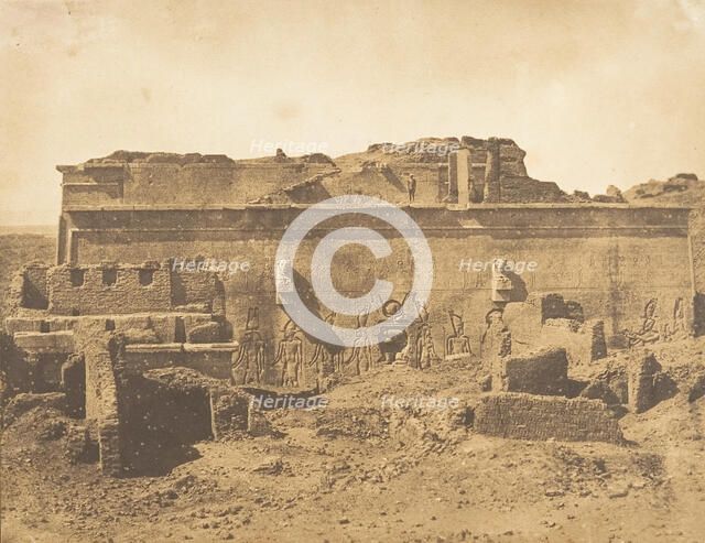 Façade postérieure de grande Temple de Dendérah (Tentyris), 1849-50. Creator: Maxime du Camp.