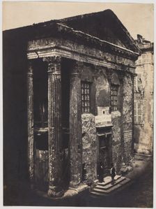 Façade, Temple of Augustus and Livia, Vienne, 1851. Creator: Édouard Baldus (French, 1813-1889)