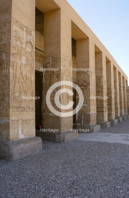 Façade, Temple of Seti I, Abydos, Egypt, 19th Dynasty, New Kingdom. Creator: LTL.