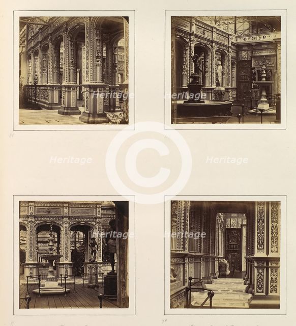 [Façade, Views, and Entrance Loggia of the Renaissance Court], ca. 1859. Creator: Attributed to Philip Henry Delamotte.