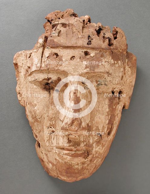 Face from a Coffin, Ptolemaic Period-early Roman Period (332 BCE-100 CE). Creator: Unknown.