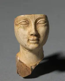 Face from a Cosmetic Spoon, 1391-1353 BC. Creator: Unknown