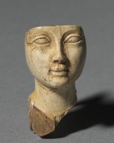 Face from a Cosmetic Spoon, 1391-1353 BC. Creator: Unknown