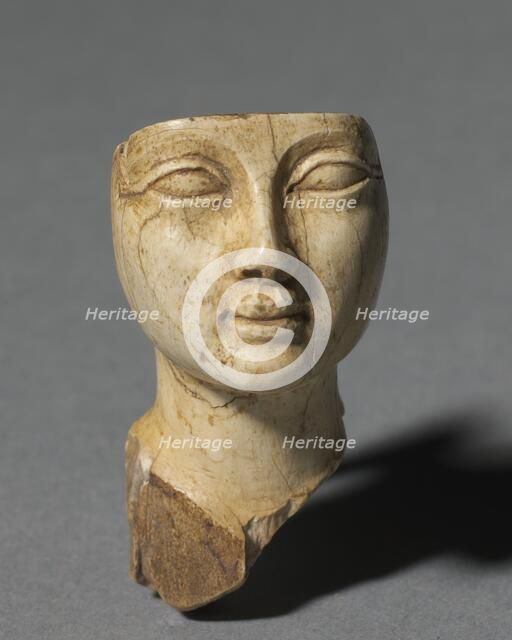 Face from a Cosmetic Spoon, 1391-1353 BC. Creator: Unknown.