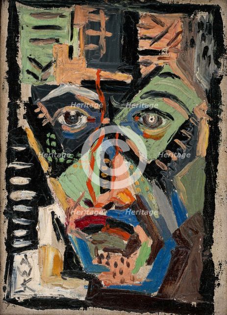 Face of a Man, 1935-1937. Creator: Arnold Peter Weisz-Kubincan.