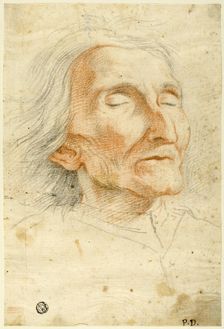Face of an Old Man with Eyes Closed, n.d. Creator: Pietro Dandini