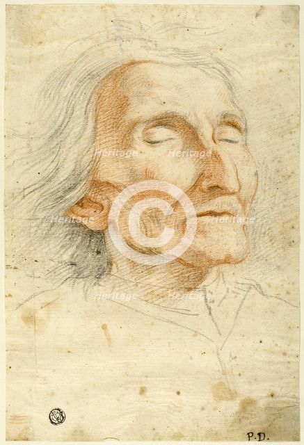 Face of an Old Man with Eyes Closed, n.d. Creator: Pietro Dandini.
