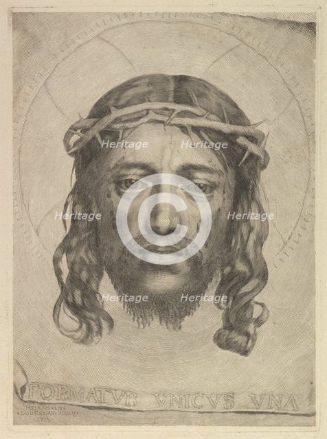 Face of Christ on St. Veronica's Veil, 1735. Creator: Dudesert.