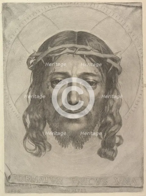 Face of Christ on St. Veronica's Cloth, 1649. Creator: Claude Mellan.