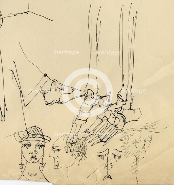 Faces, and bones of the foot, 1953. Creator: Shirley Markham.