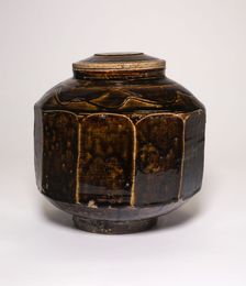 Faceted and Covered Jar, Korea, Joseon dynasty (1392-1910), 19th century. Creator: Unknown