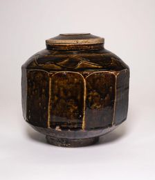 Faceted and Covered Jar, Korea, Joseon dynasty (1392-1910), 19th century. Creator: Unknown