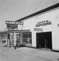 Facing main street, south end of town on U.S. 99, Tenino, Thurston County, Western Washington, 1939. Creator: Dorothea Lange