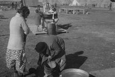 Facilities for washing in the camp for white flood refugees, Forrest City, Arkansas, 1937. Creator: Walker Evans