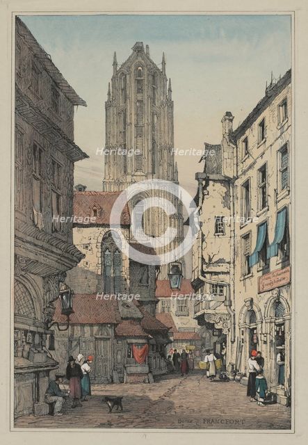 Facisimilies of Sketches made in Flanders and Germany: Dome, Francfort, c. 1833. Creator: Samuel Prout (British, 1783-1852).