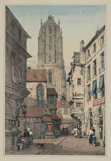 Facisimilies of Sketches made in Flanders and Germany: Dome, Francfort, c. 1833. Creator: Samuel Prout (British, 1783-1852)