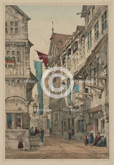 Facisimilies of Sketches made in Flanders and Germany: Sachsenhausen Francfort, 1833. Creator: Samuel Prout (British, 1783-1852).
