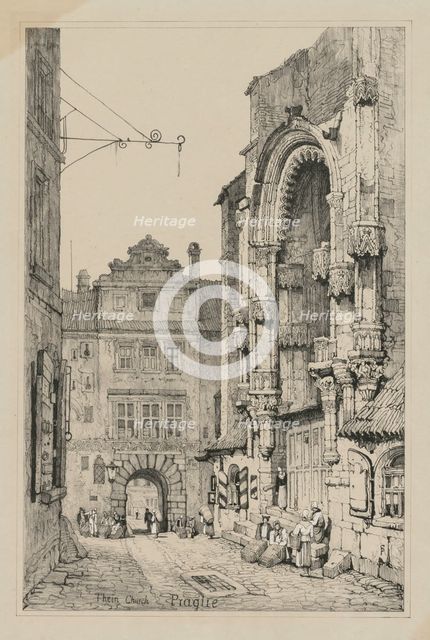 Facisimilies of Sketches made in Flanders and Germany: Thein Church, Prague, 1833. Creator: Samuel Prout (British, 1783-1852).