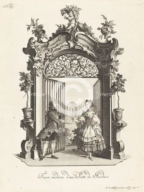 Façon moderne d'une Porte de Jardin (A Garden Door in the Modern Style), c. 1755/1760. Creator: Johann Esaias Nilson.