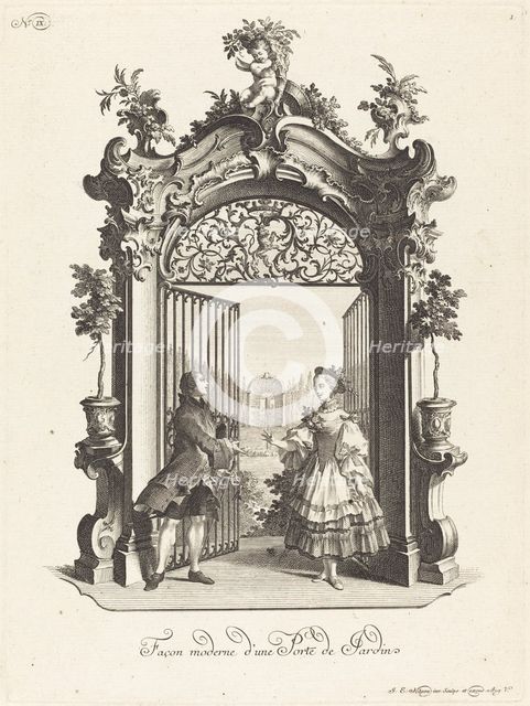 Façon moderne d'une Porte de Jardin (A Garden Door in the Modern Style), c. 1755/1760. Creator: Johann Esaias Nilson.