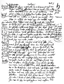 Facsimile of Martin Luther's handwriting, 1903