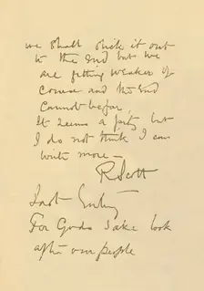 Facsimile of Message to the Public 29 March 1912, (1913). Artist: Robert Falcon Scott