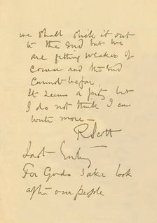 Facsimile of Message to the Public 29 March 1912, (1913). Artist: Robert Falcon Scott