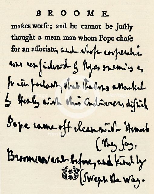 'Facsimile of a corrected proof by Johnson of his Lives of the Poets, from the original in the For Artist: Unknown.